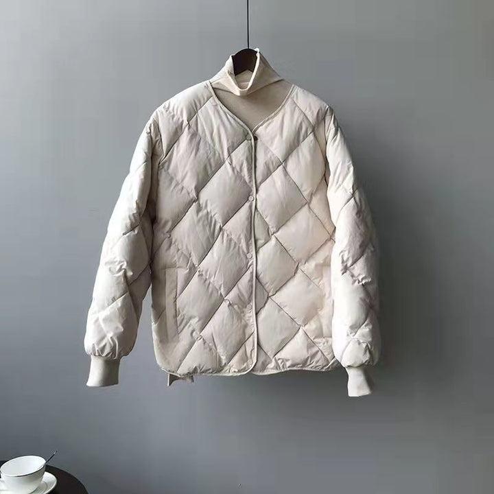 Ladies Lightweight Quilted Down Jacket with Fashionable Cut and Practical Snap Buttons Amarae