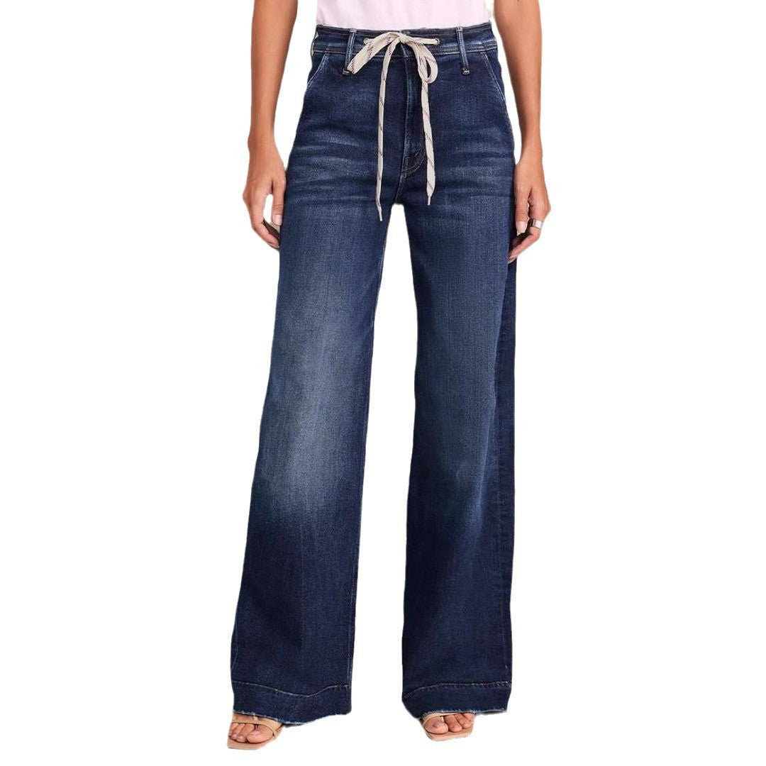 Wide leg jeans for women with adjustable waist and trendy detail Chic & Stil