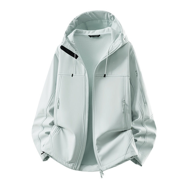 Men's softshell jacket with fleece lining, water-repellent and hood reinforcement Amarae