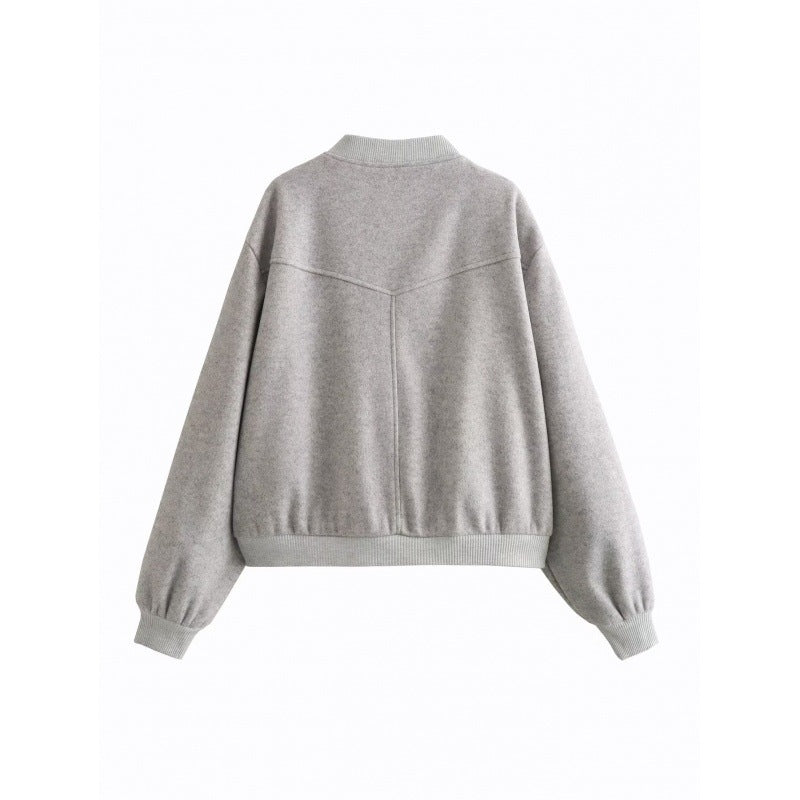 Casual bomber jacket for women in high-quality wool blend Lune London