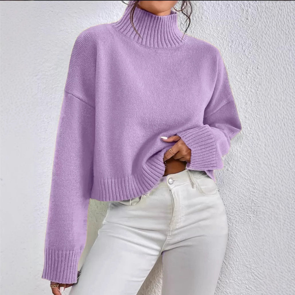 Ladies trendy collar sweater in soft wool Lune London