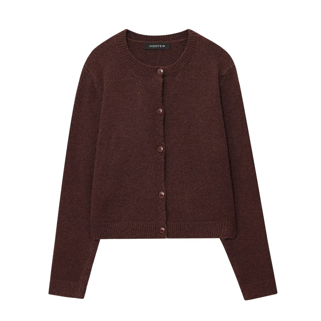Ladies comfortable knitted cardigan with pretty buttons Lune London