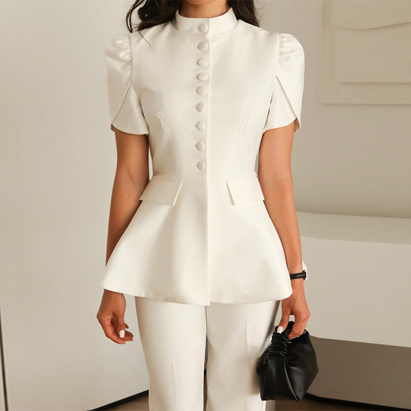 Ladies Elegant Blazer Jacket with Voluminous Sleeves Lune London