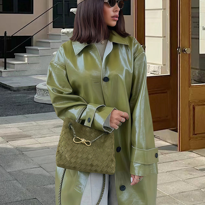 Ladies Fashionable Shiny Rain Jacket with Generous Cut Lune London