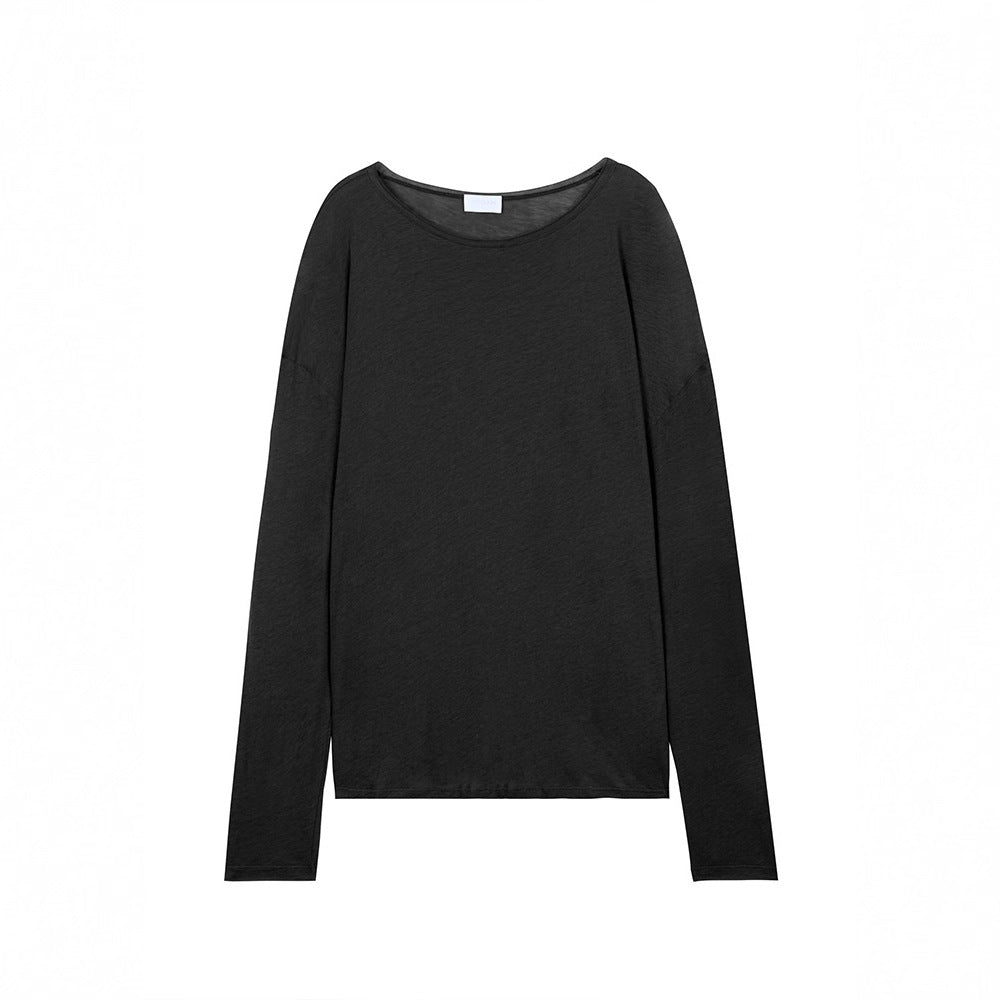 Chemise décontractée pour femme à manches longues en mélange de coton de haute qualité Chic & Stil