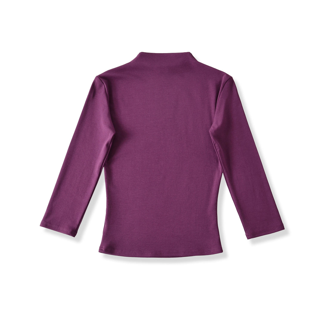 Long Sleeve Women's Shirt with Mock Neck and Ruching Details Lune London