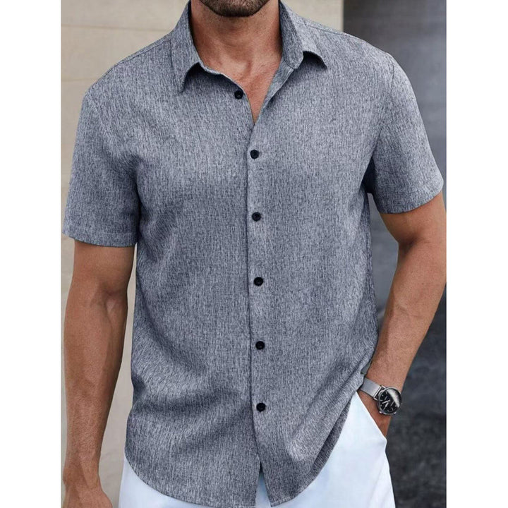 Short sleeve shirt for men in textured fabric Amarae
