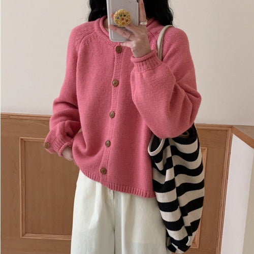 Knitted jacket for women with asymmetrical cut and generous balloon sleeves Amarae