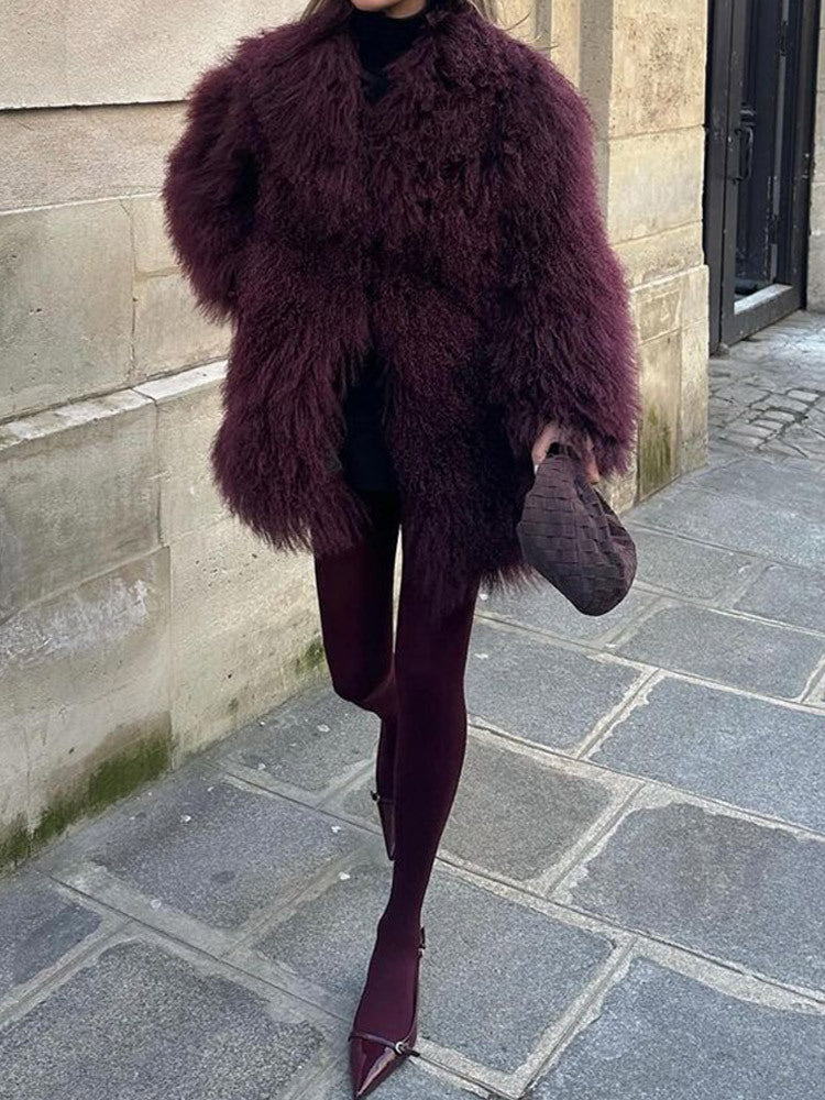 Trendy oversized faux fur coat for women Lune London