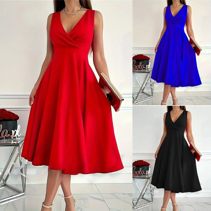 Elegant A-line wrap dress for women with V-neck Lune London