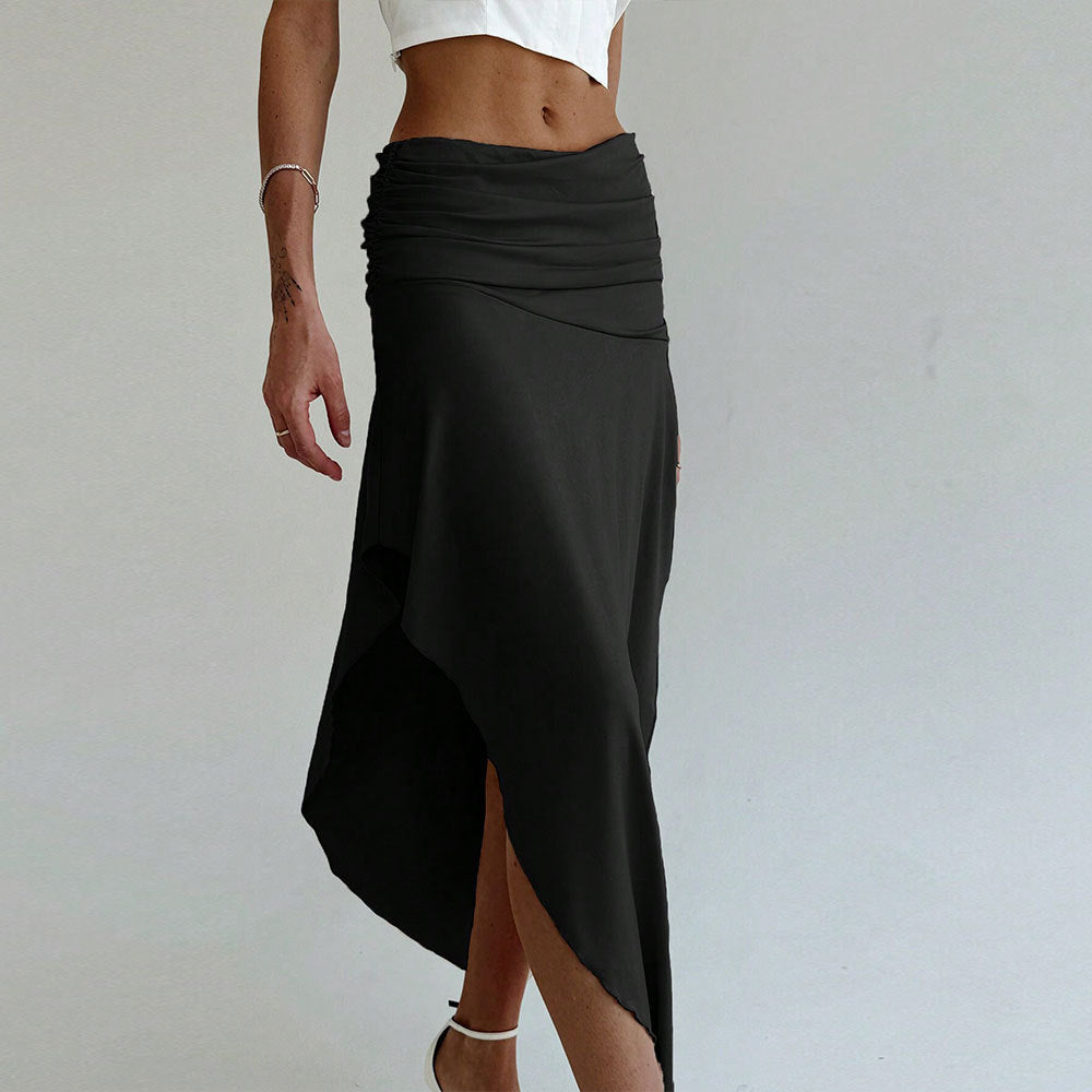 Jupe maxi asymétrique pour femmes avec un élégant froncé Chic & Stil