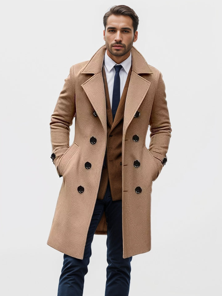 Elegant double-breasted coat for men Lune London