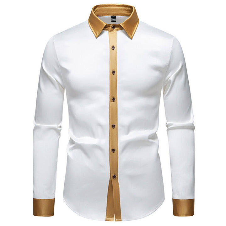 Elegant long-sleeve shirt for men with satin accents Lune London