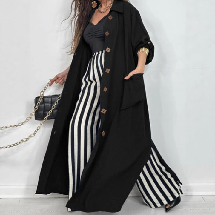 Longline jacket for women with an elegant cut and practical pockets Lune London