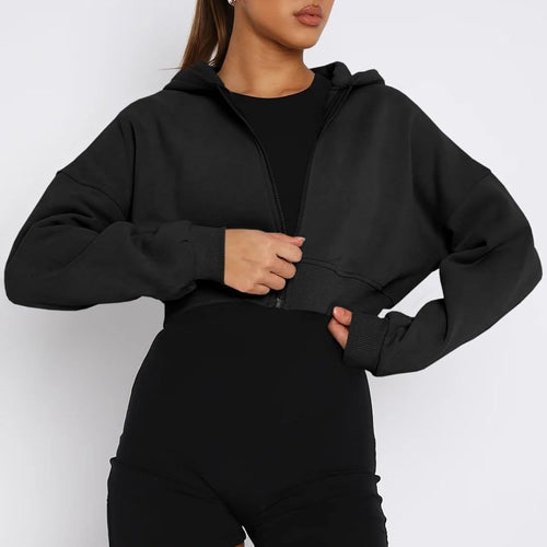 Ladies trendy cropped hoodie Amarae