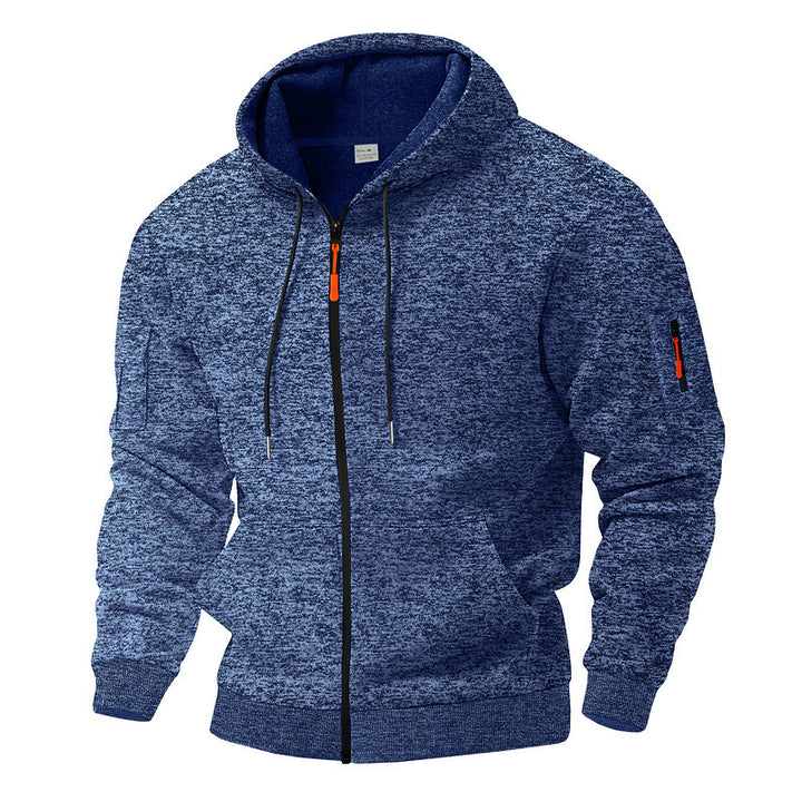 Sporty hoodie jacket for men with zip and practical pockets Lune London