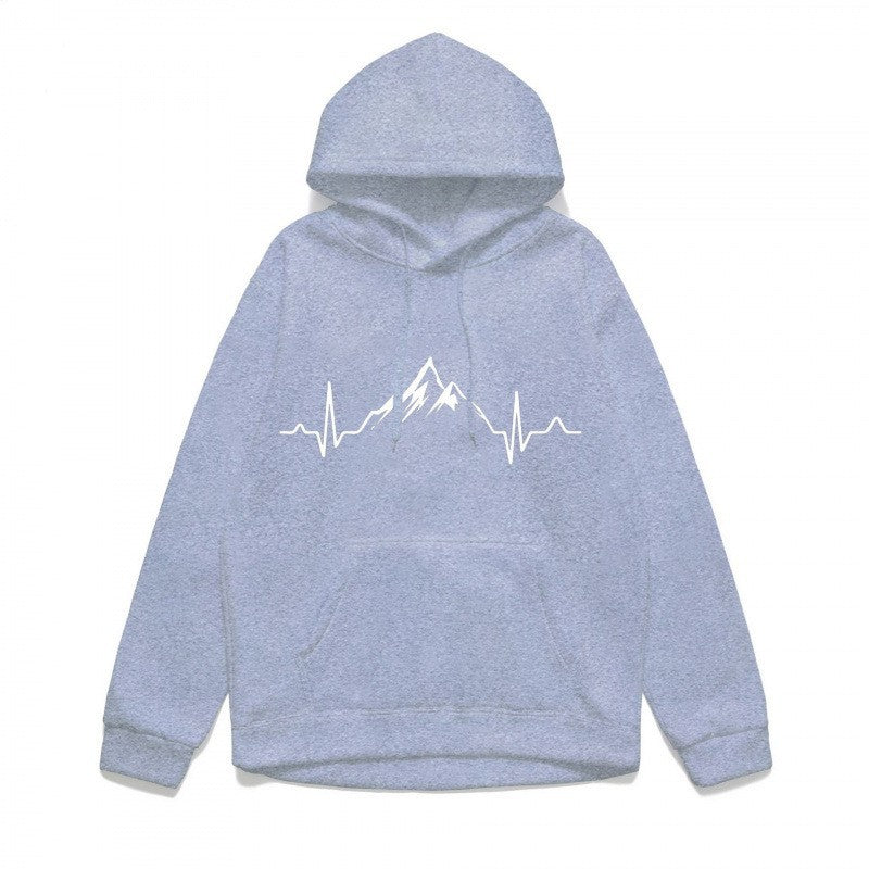 Women's hoodie with stylish mountain motif and high-quality cotton Chic & Stil