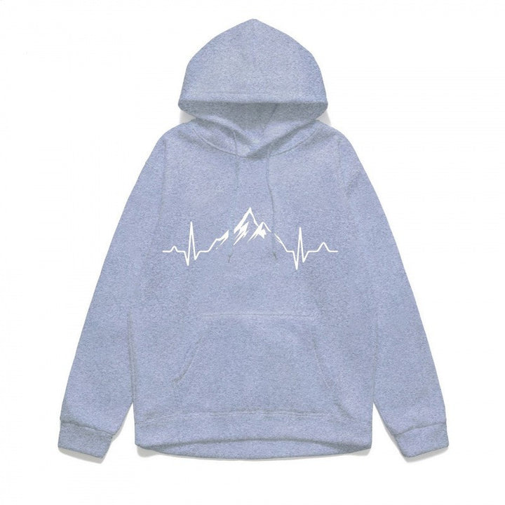 Women's hoodie with stylish mountain motif and high-quality cotton Chic & Stil