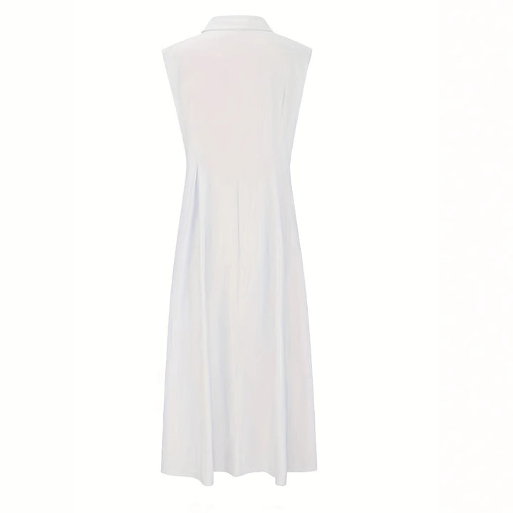 Summer maxi dress for women with button placket and sleeveless design Lune London