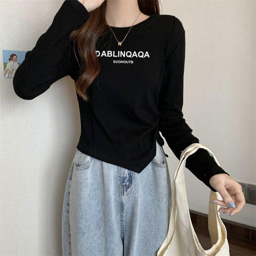 Women’s long sleeve shirt with creative print and casual cut