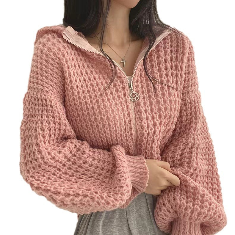 Cardigan féminin tendance avec fermeture éclair et coupe ample Chic & Stil
