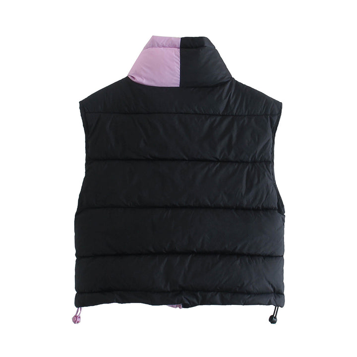 Ladies reversible vest with hugging function and high collar Lune London