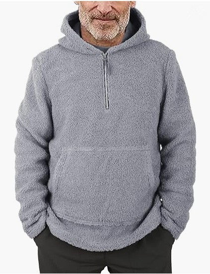 Cozy fleece pullover for men with half zip Lune London