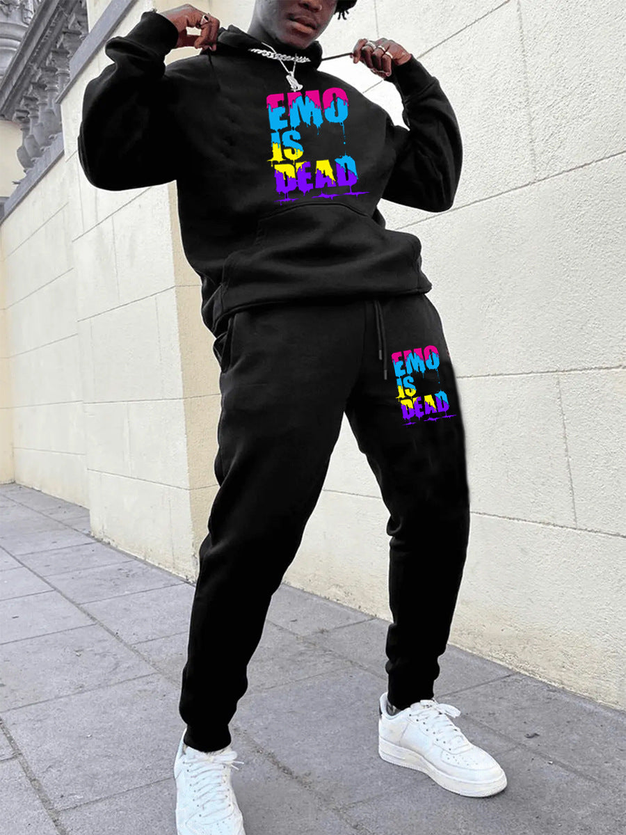 Ladies Sports Hoodie and Jogging Pants Set with Colorful Graphic Element Lune London