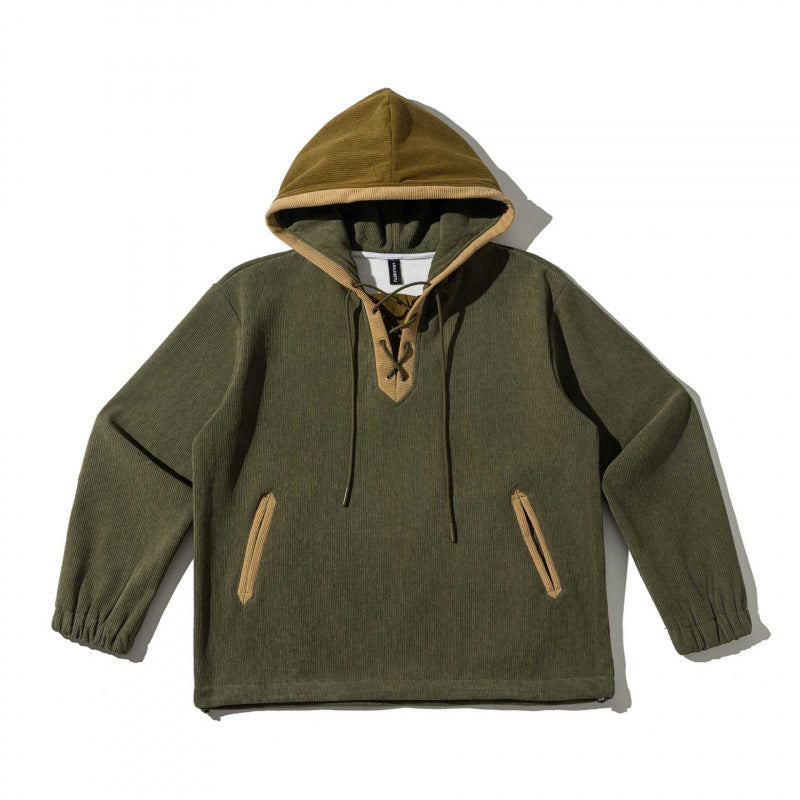 Unisex Oversize Hoodie with Lacing and Kangaroo Pockets Amarae