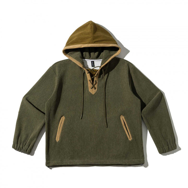 Unisex Oversize Hoodie with Lacing and Kangaroo Pockets Amarae