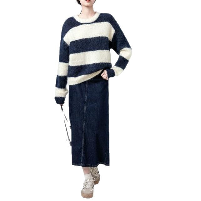 Sweat-shirt élégant et confortable pour femmes avec motif rayé Chic & Stil