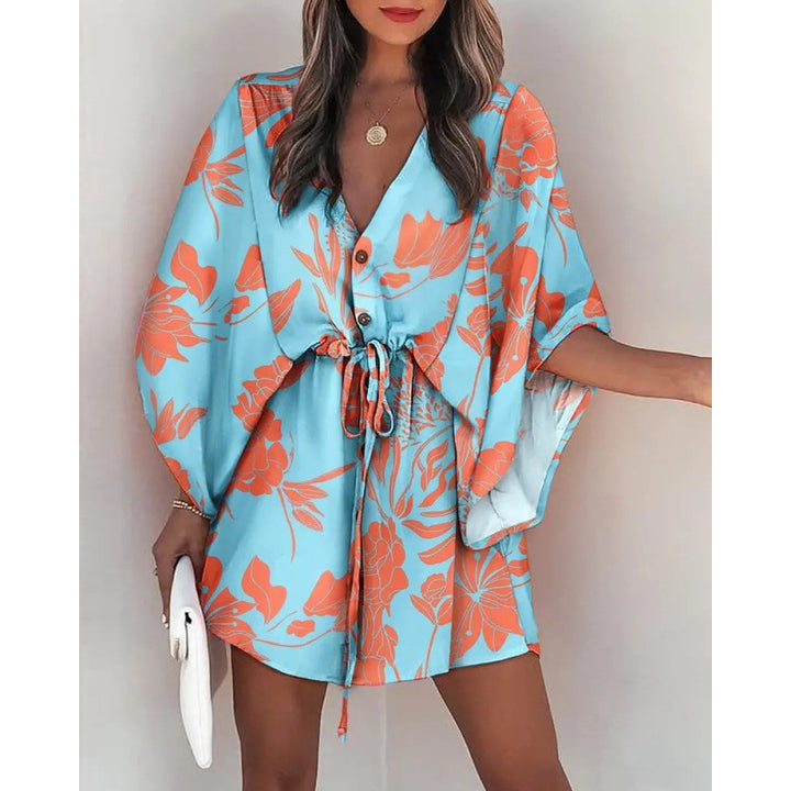 Floral Print Button Dress Lune London for Women