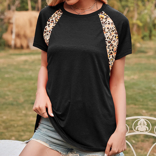 Amarae women's leisure t-shirt with leopard print
