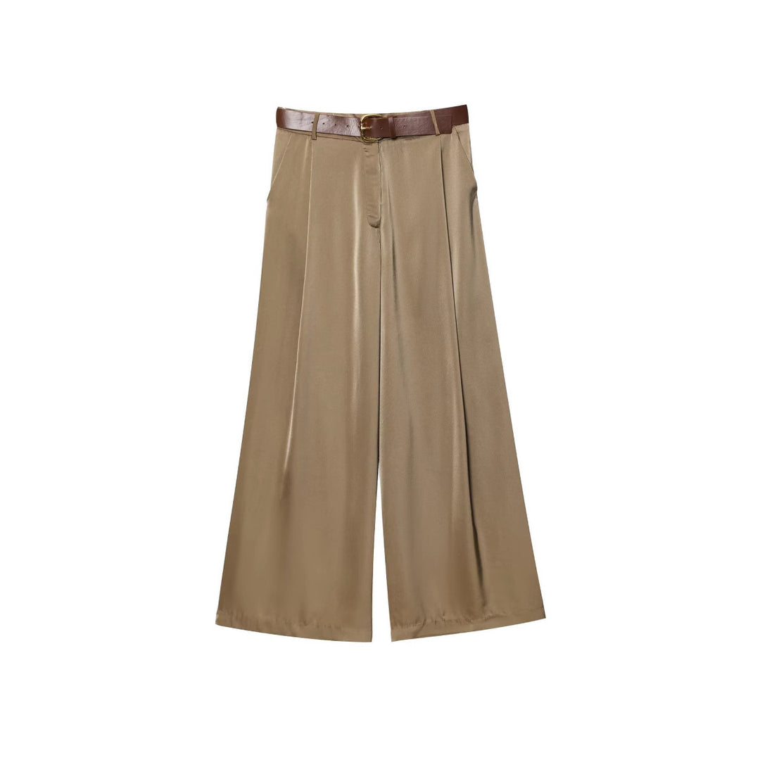 Women elegant wide pant Palazzo with belt Lune London