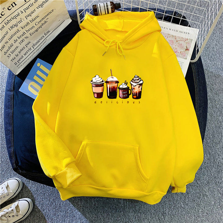Women's hoodie with cute drink motif Chic & Stil