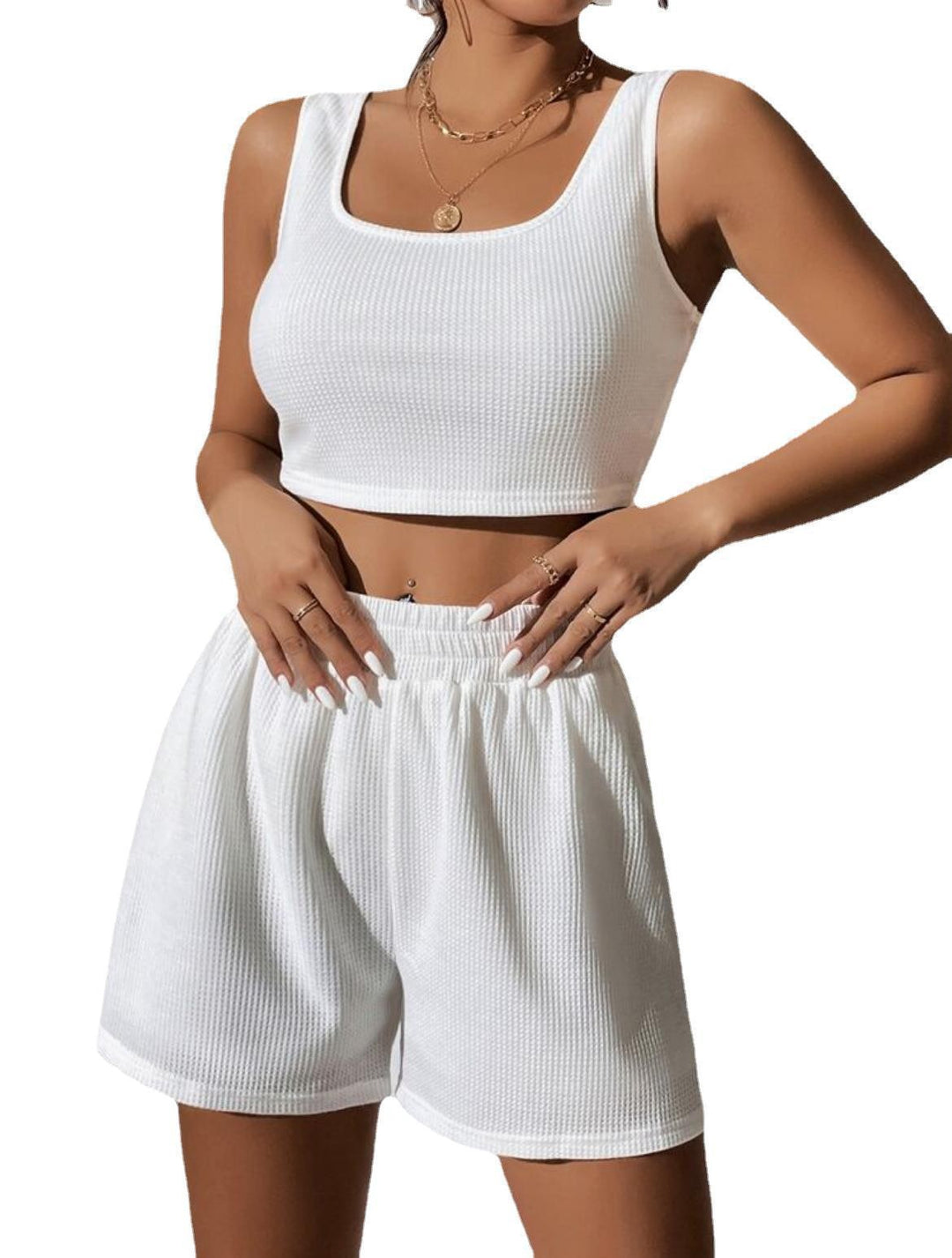 Lune London casual shorts and crop top set for women