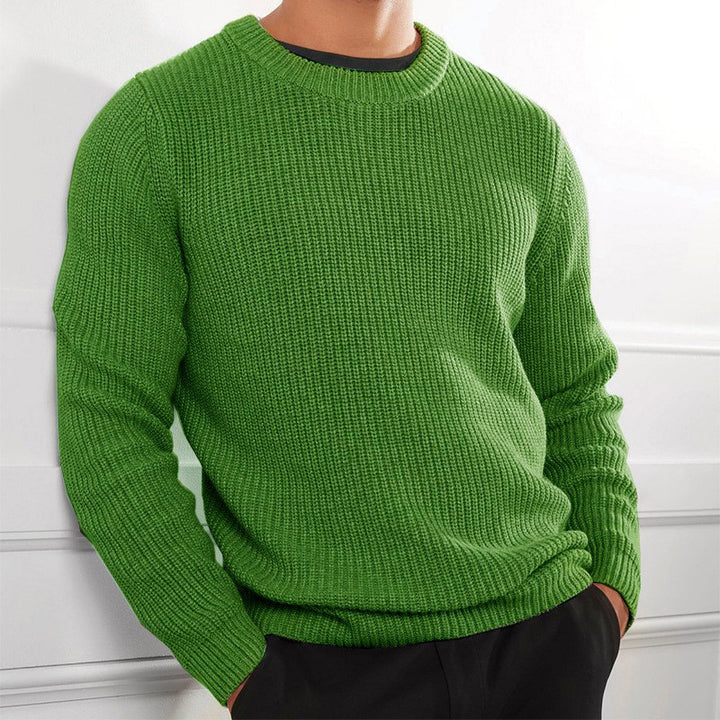 Chunky knit sweater for men with a textured design and a high collar Lune London