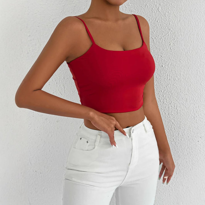 Women's crop top with adjustable spaghetti straps and fitted cut Lune London