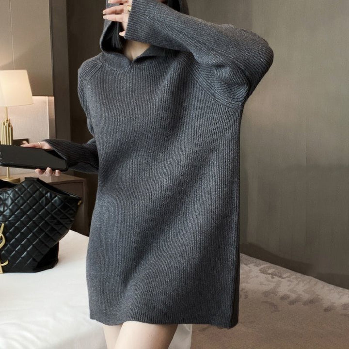 Robe en tricot pour femme avec capuche et coupe décontractée Chic & Stil