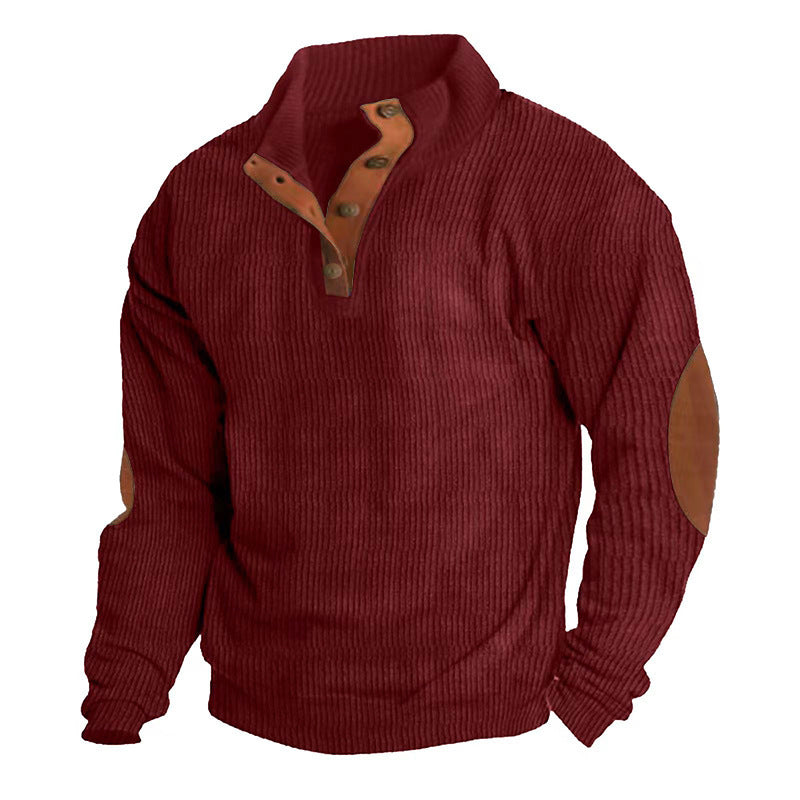 Men's High Quality Crêpe Sweater with Leather Applications Lune London