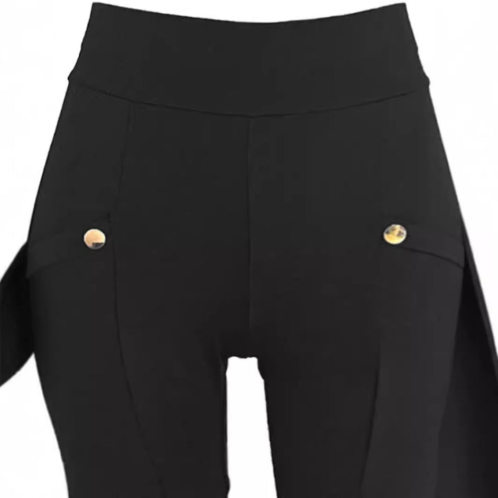 High-waisted sporty leggings for women with versatile pockets and chic press details.