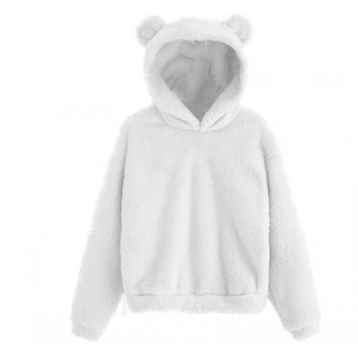 Women's Cozy Teddy Fleece Hoodie with Bear Ears and Oversized Fit Amarae