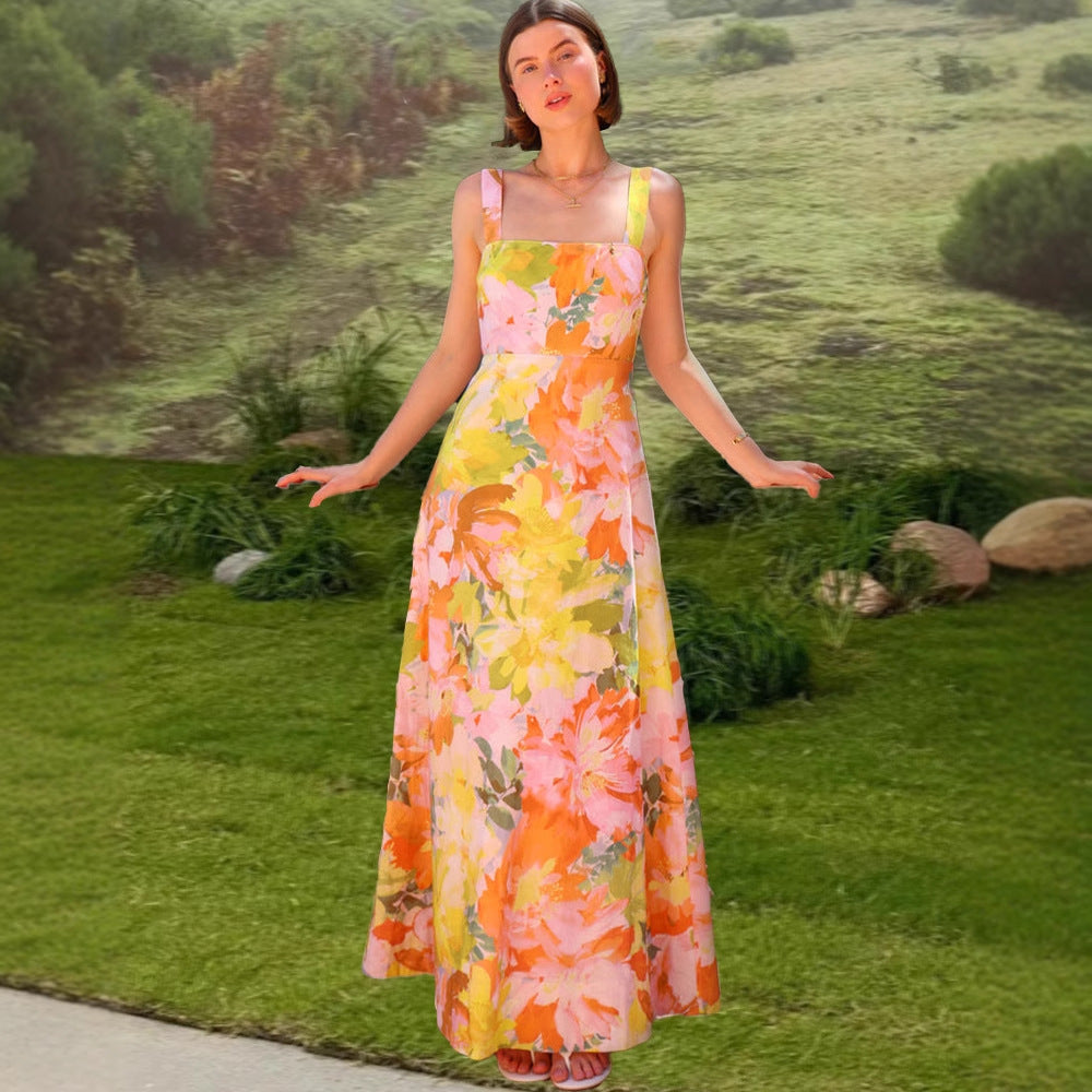 Women's maxi dress with floral patterns Lune London