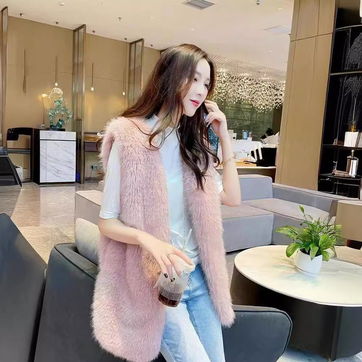 Ladies Faux Fur Gilet Lune London
