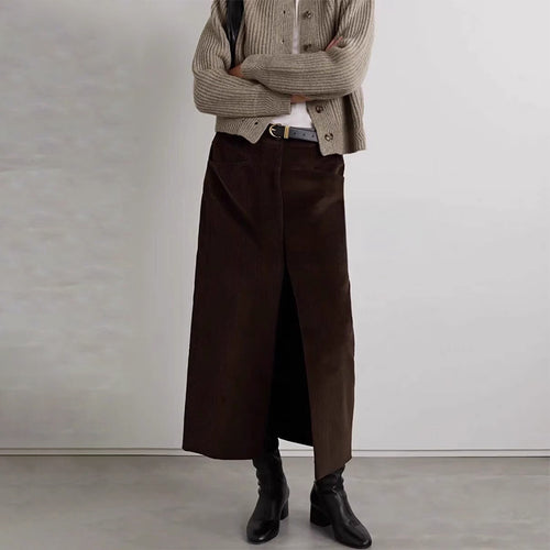 Jupe longue en cordon pour femme avec fente haute Chic & Stil