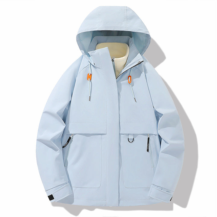 Functional jacket for men with adjustable hood and practical pockets Lune London