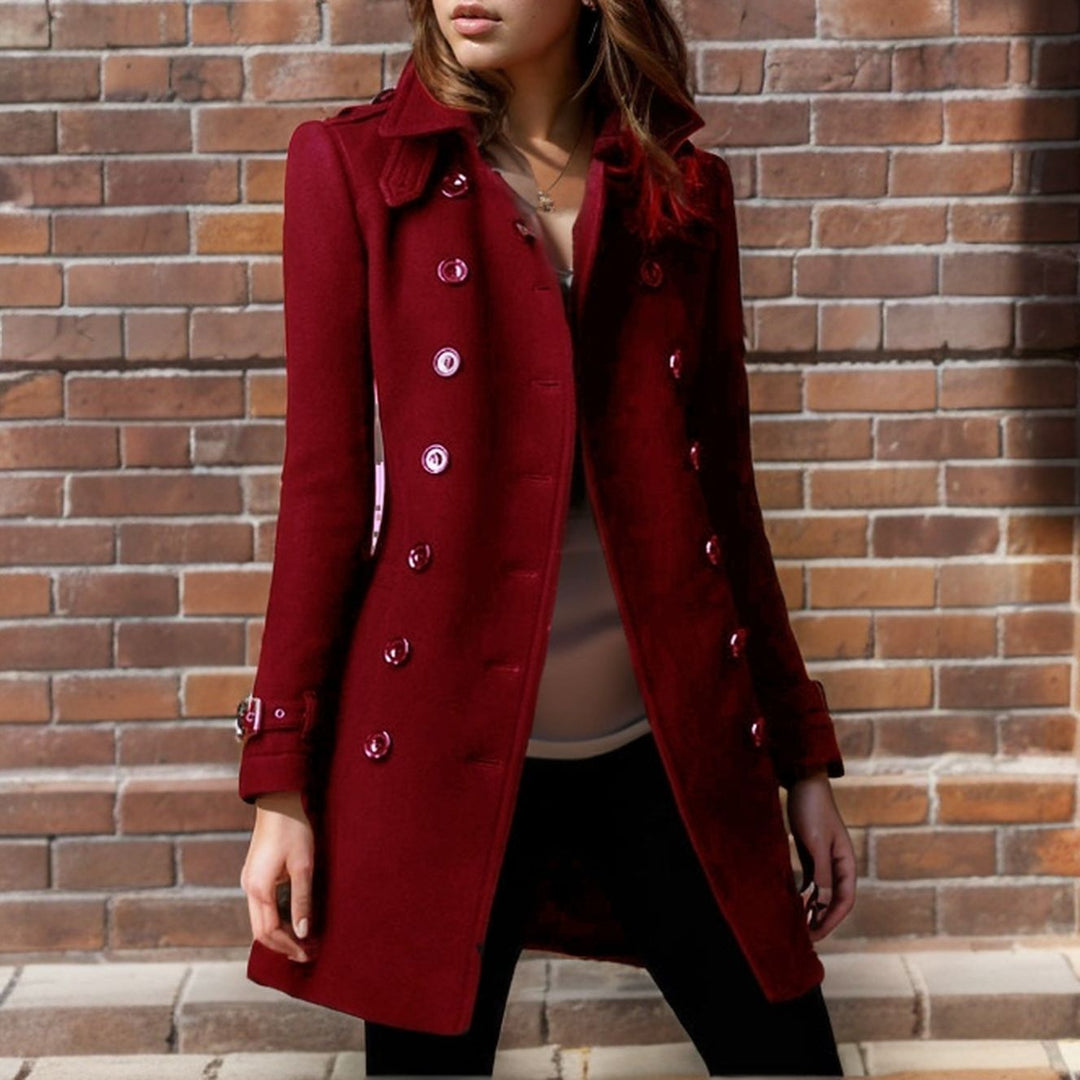 Elegant trench coat for women with a double row of buttons and weighted collar Amarae