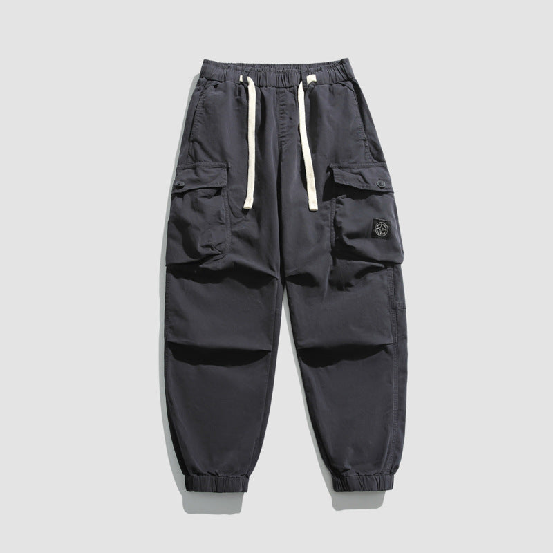 Men's cargo pants with elastic waistband and numerous pockets Lune London