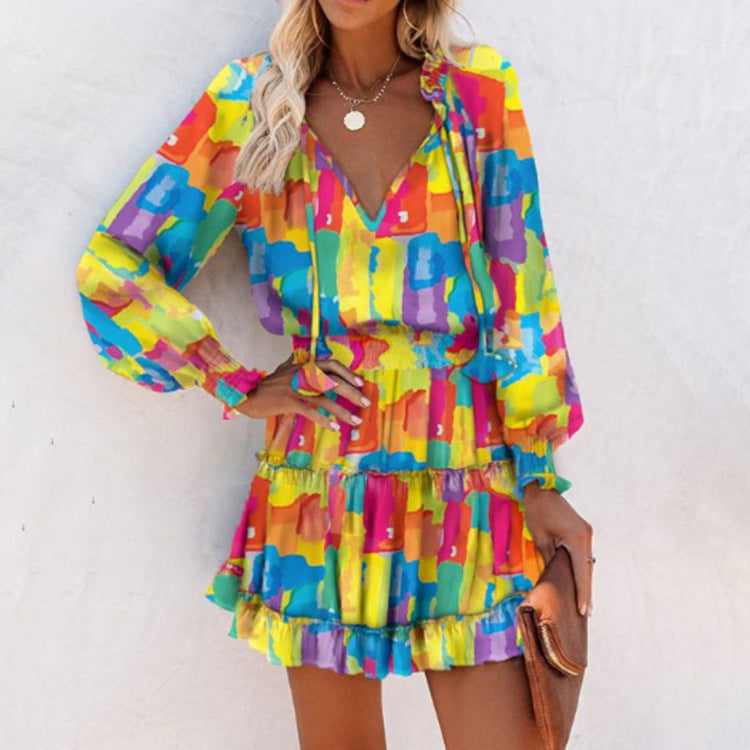 Short sleeve leisure dress for women with a playful design Lune London
