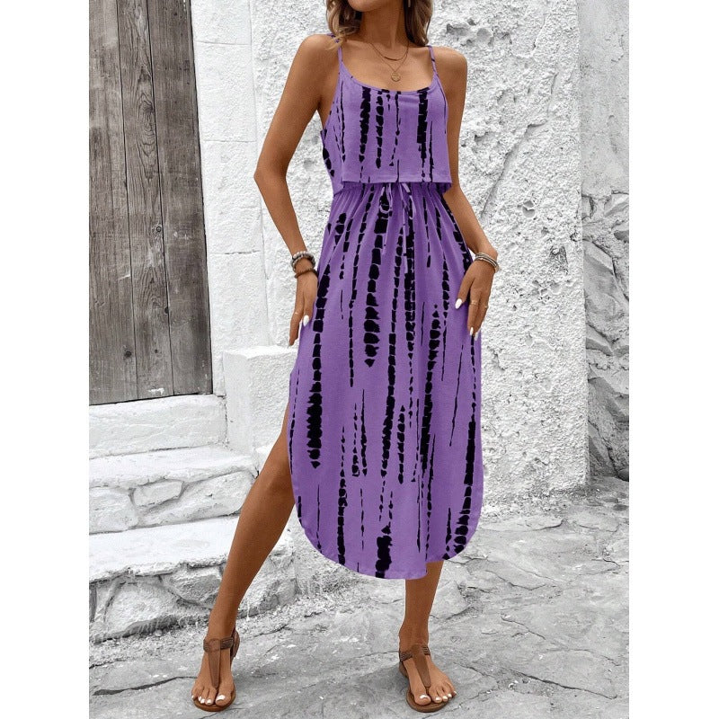 Lune London Women's Bohemian Maxi Dress with Side Slit